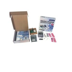 Parallax Basic Stamp Board of Education USB Version, with books and electronics